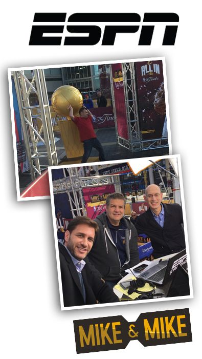 ESPN activation with giant trophy photo op
