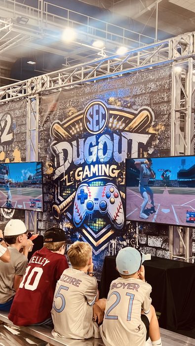 SEC Baseball FanFest Dugout Gaming zone and displays